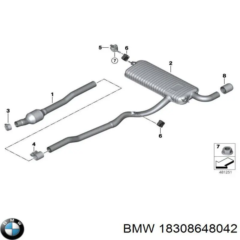 Купити 18308648042 BMW Насадка на глушник