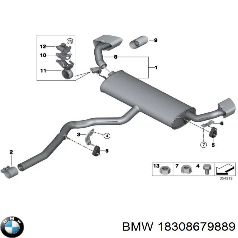 Вихлопна труба BMW 18308679889 ціна, від 136.83 USD