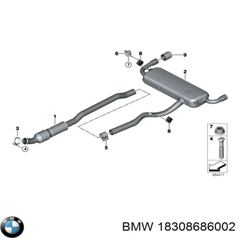  BMW 18308686002 ціна, від 44.34 USD