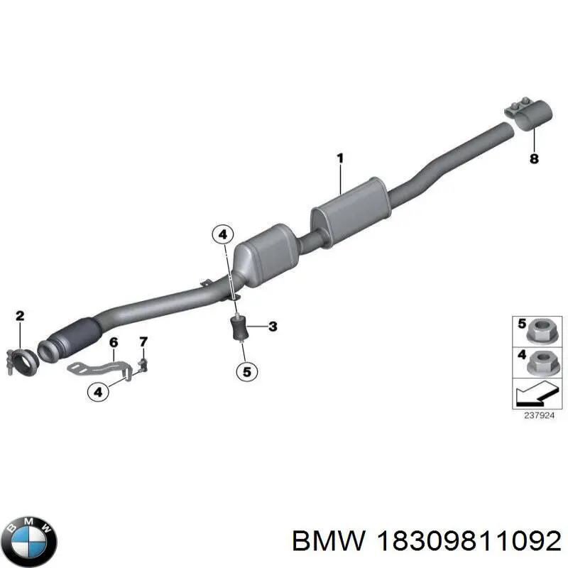 Глушник, передня частина BMW 18309811092 ціна, від 190.00 USD
