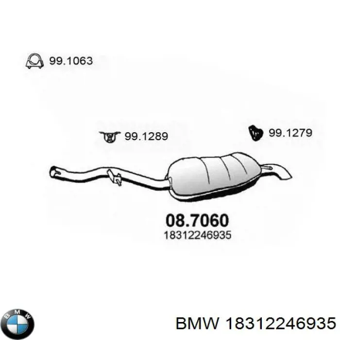 18312246935 BMW глушник, задня частина