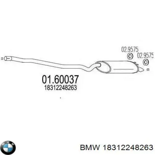 18312248263 BMW Глушник, задня частина