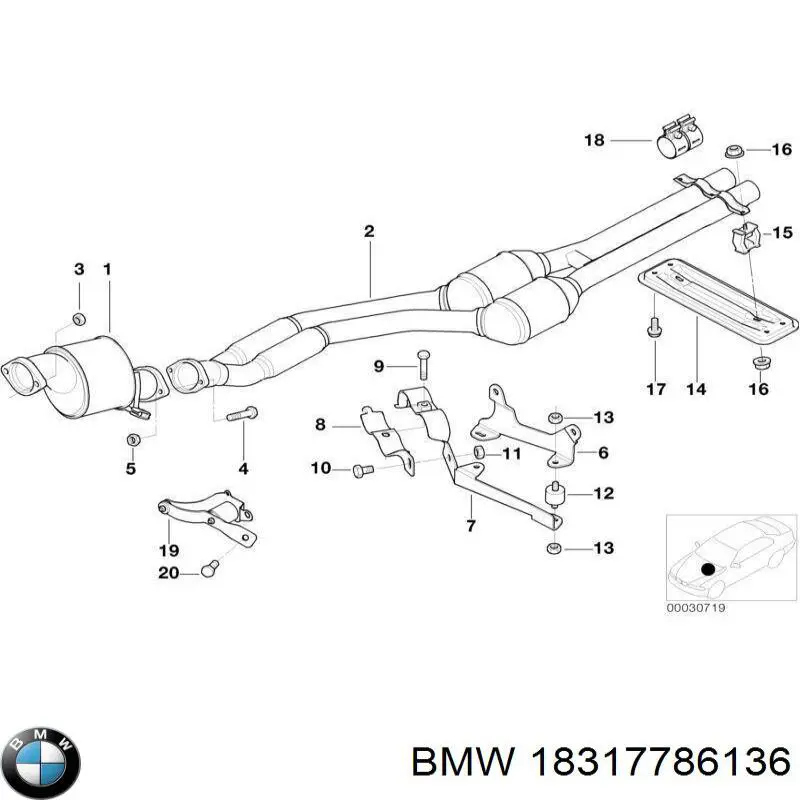 18317786136 BMW Каталітичний нейтралізатор відпрацьованих газів
