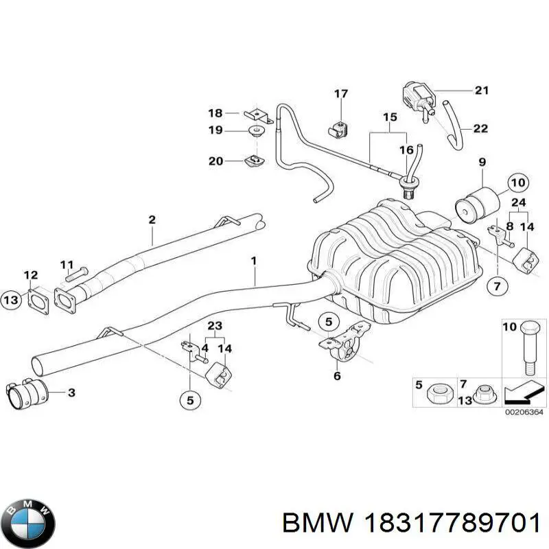 Вихлоп BMW 18317789701 ціна, від 32.94 USD