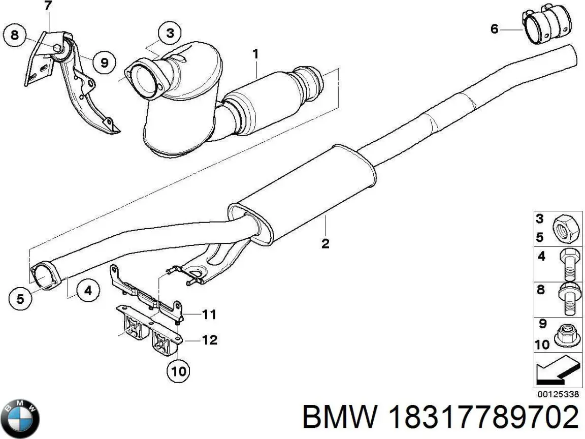 18317789702 BMW Середній глушник