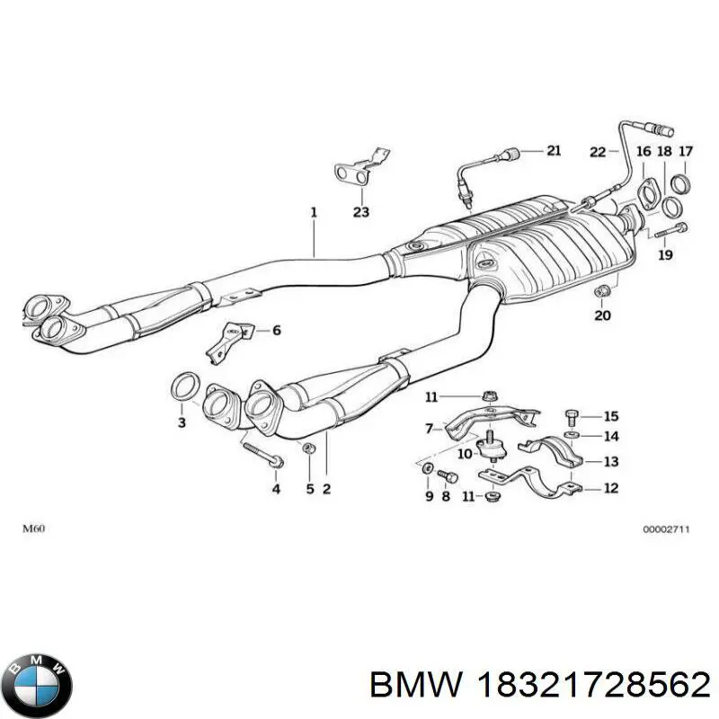 18321728562 BMW З'єднувальні елементи, система випуску