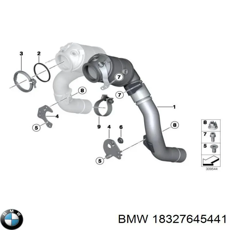18327645441 BMW Конвертор-каталізатор, лівий