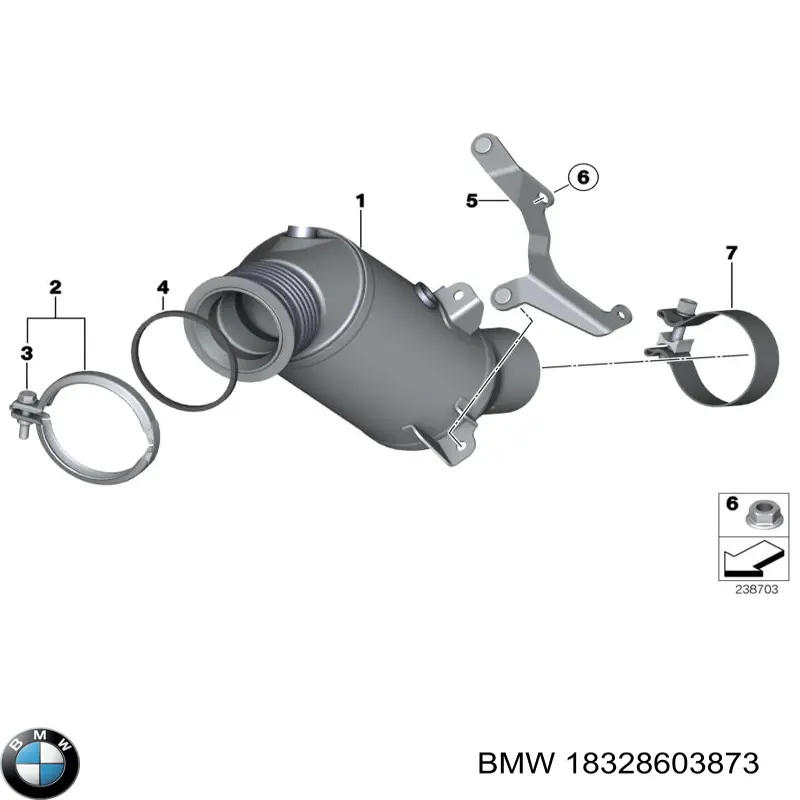 Конвертор-каталізатор (каталітичний нейтралізатор) BMW 18328603873 ціна, від 38.01 USD