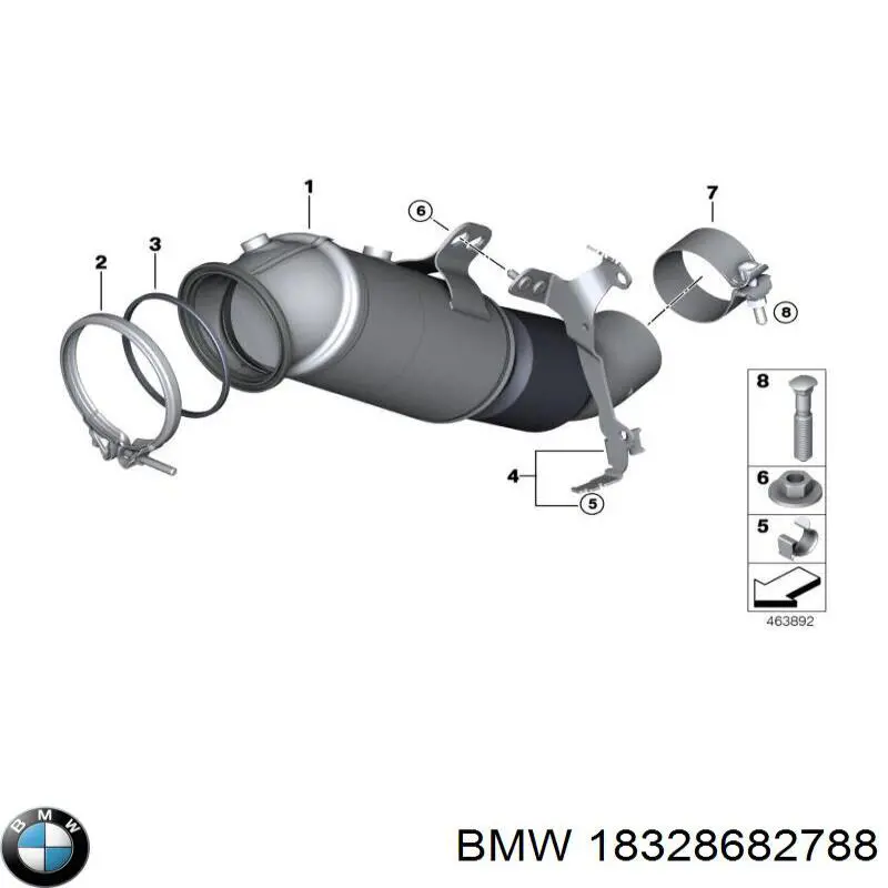 Конвертор-каталізатор (каталітичний нейтралізатор) BMW 18328682788 ціна, від 1076.59 USD