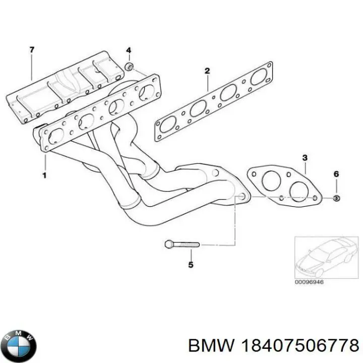 18407506778 BMW прокладка випускного колектора
