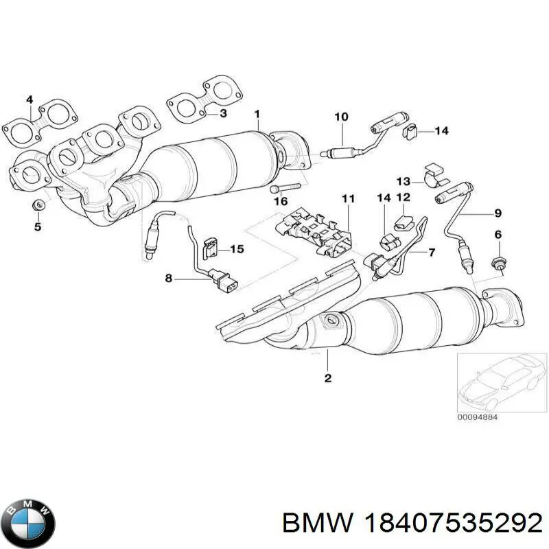 Газопроводи (колектор випускний) BMW 18407535292 ціна, від 1753.55 USD
