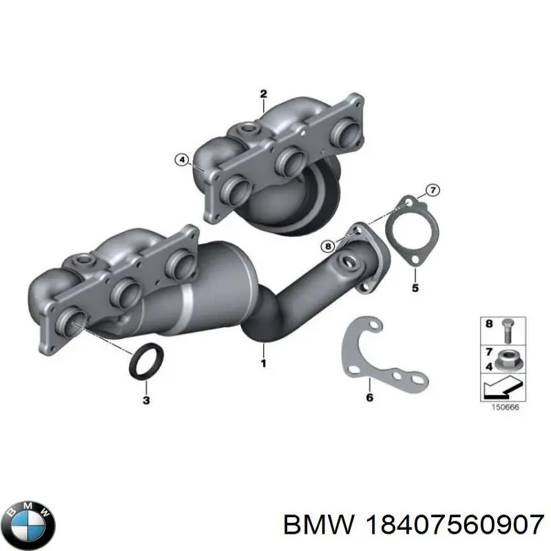 Газопроводи (колектор випускний) BMW 18407560907 ціна, від 1667.67 USD