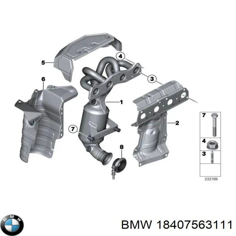 18407563111 BMW прокладка випускного колектора