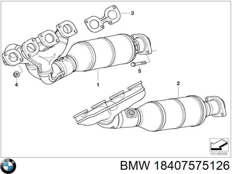 18407575126 BMW Система випуску газів двигуна
