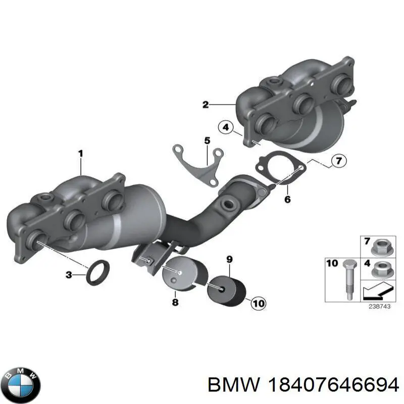 18407646694 BMW Газопроводи (колектор випускний)