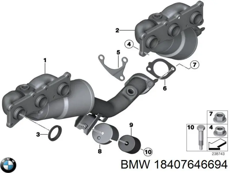 Система випуску газів двигуна BMW 18407646694 ціна, від 190.46 USD