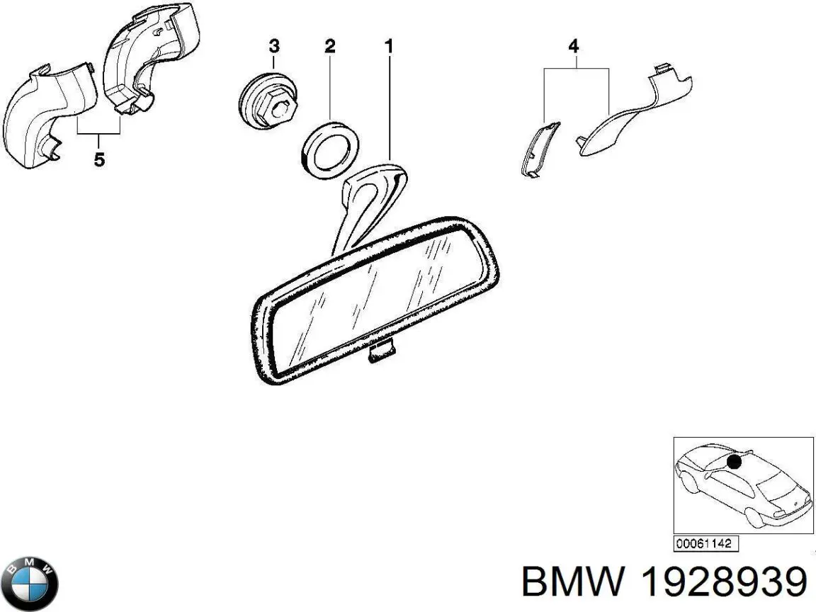 Купити 1928939 BMW Дзеркало салону авто