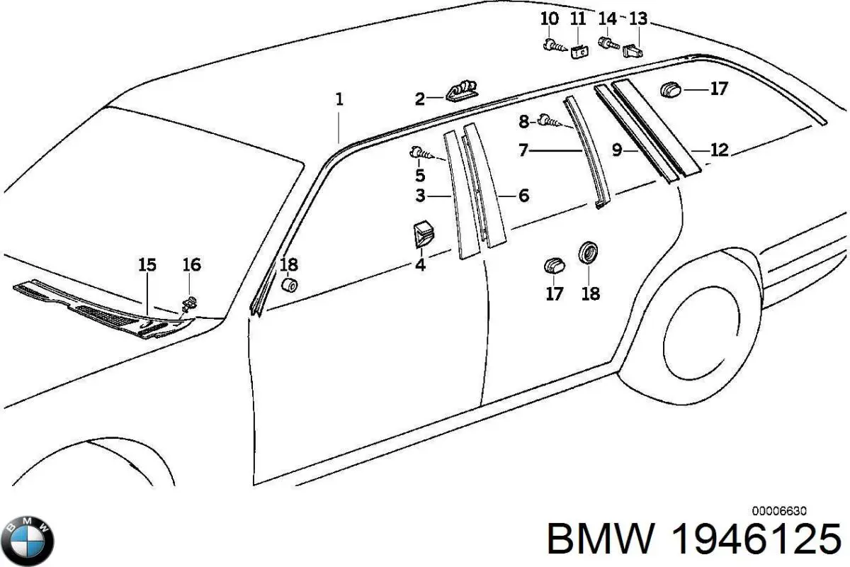 1946125 BMW Решітка склоочисників, ліва