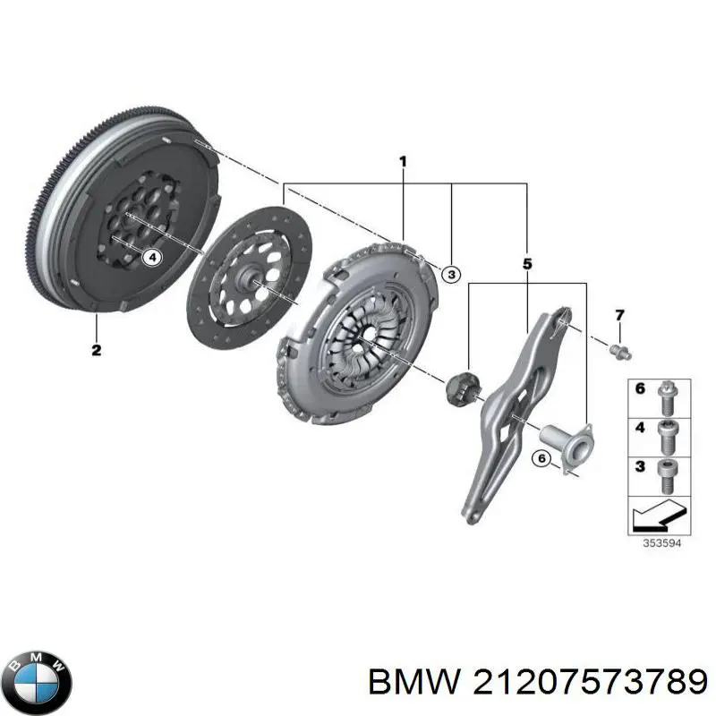 21207573789 BMW комплект зчеплення (3 частини)