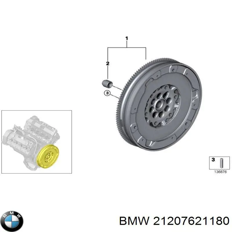 Маховик двигуна BMW 21207621180 ціна, від 685.37 USD