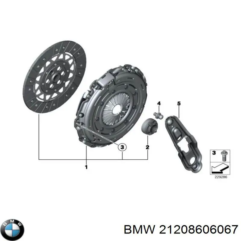 Купити 21208606067 BMW Комплект зчеплення (диск, корзина, підшипник)