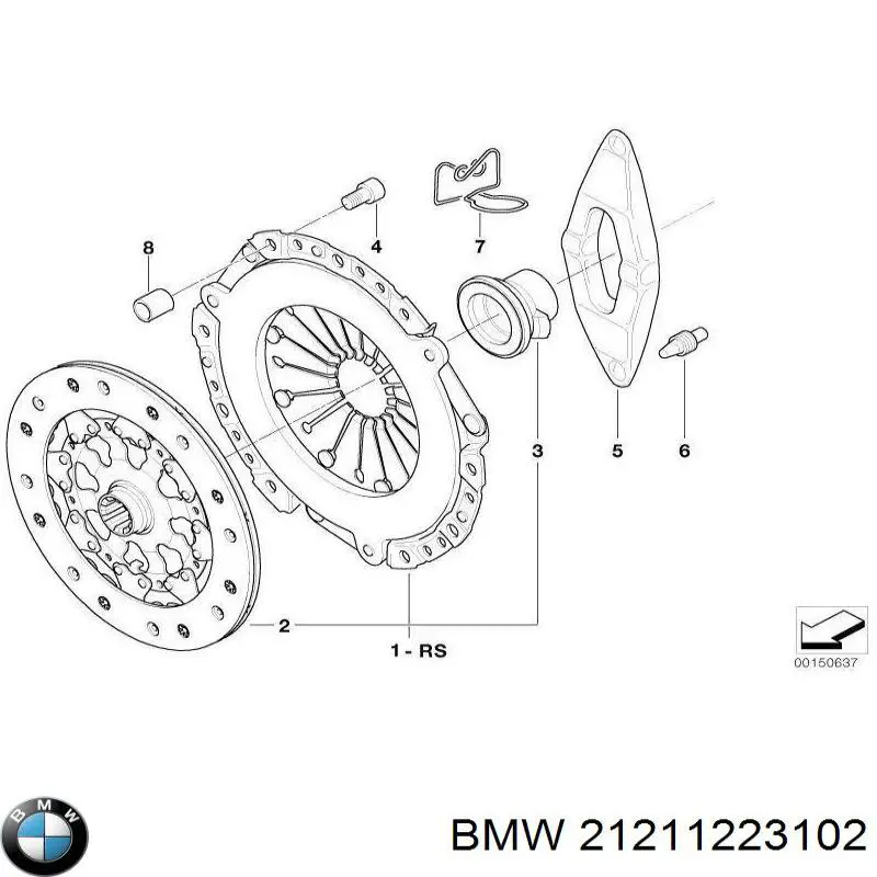 Комплект зчеплення (3 частини) BMW 21211223102 ціна, від 182.27 USD