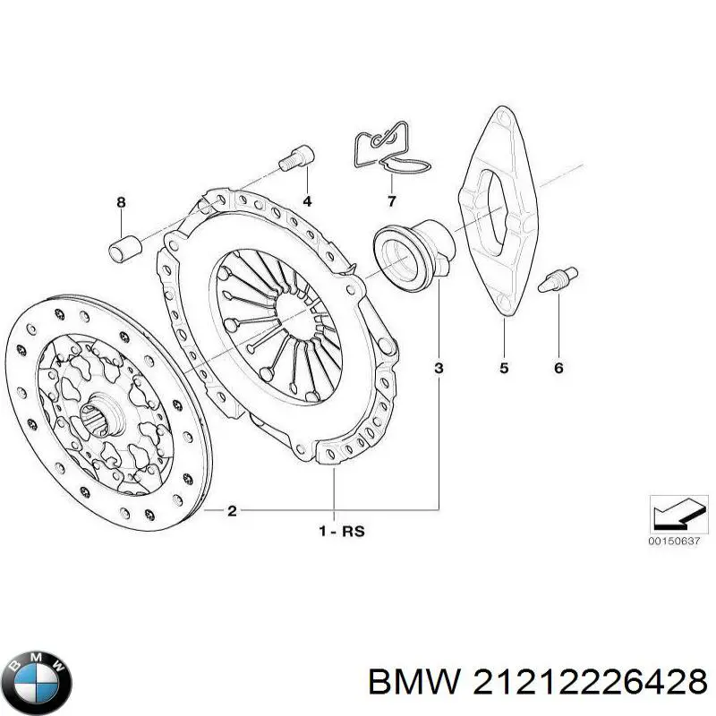 Комплект зчеплення (3 частини) BMW 21212226428 ціна, від 282.75 USD