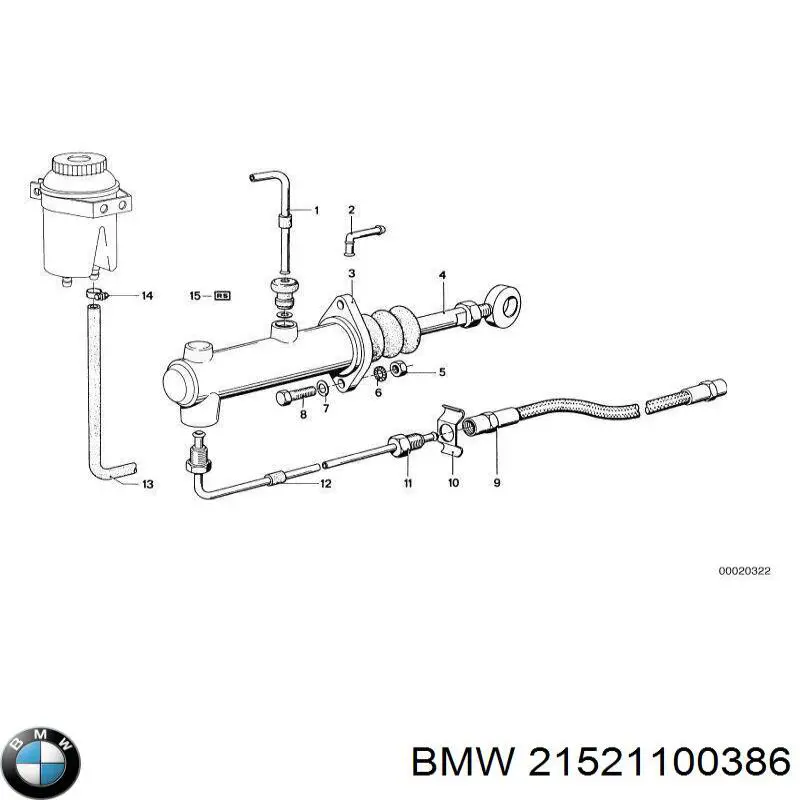 21521100386 BMW Циліндр зчеплення, головний