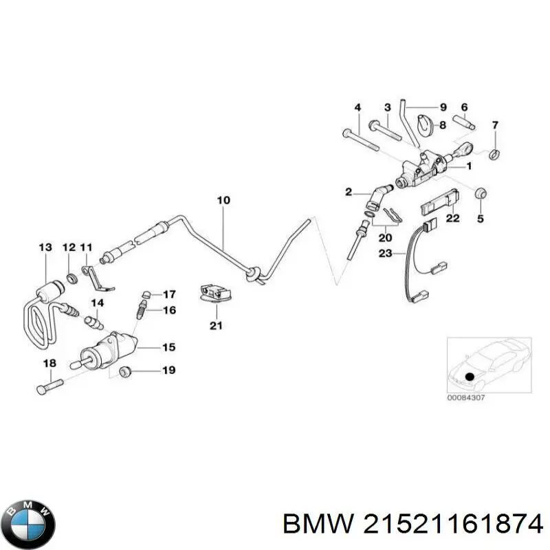 Робочий циліндр зчеплення 21521161874 BMW