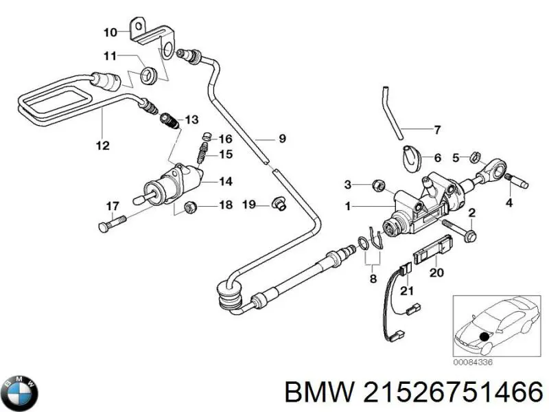 Трубка зчеплення на BMW X5 (E53)