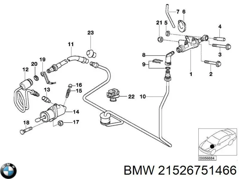 Купити 21526751466 BMW Трубка зчеплення