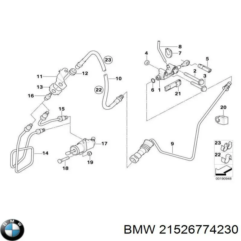 Шланг гальмівний задній, правий 21526774230 BMW