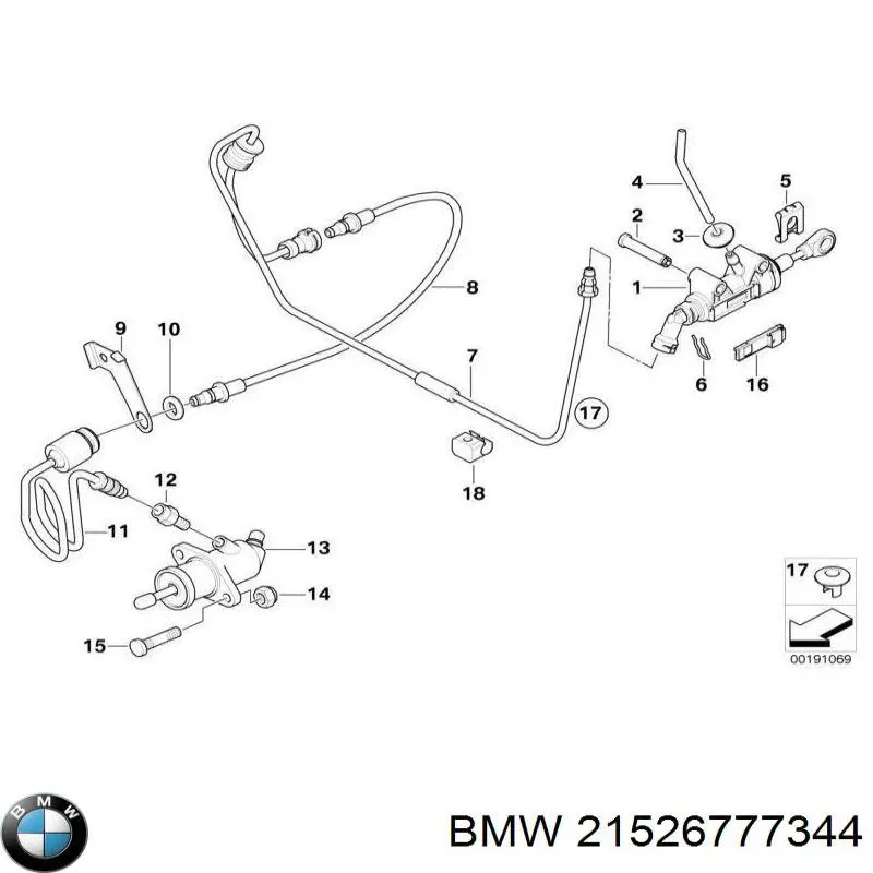 Циліндр зчеплення BMW 21526777344
