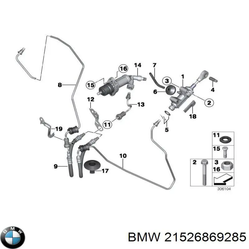 21526869285 BMW Трубка гідроприводу зчеплення