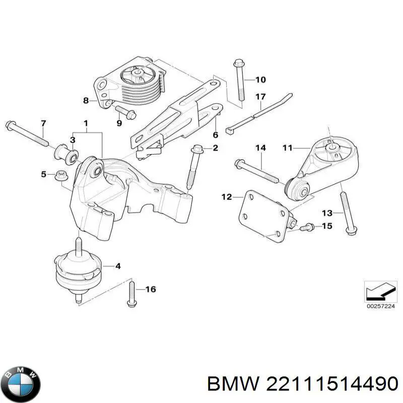 22111514490 BMW Кронштейн подушки (опори) двигуна, передньої