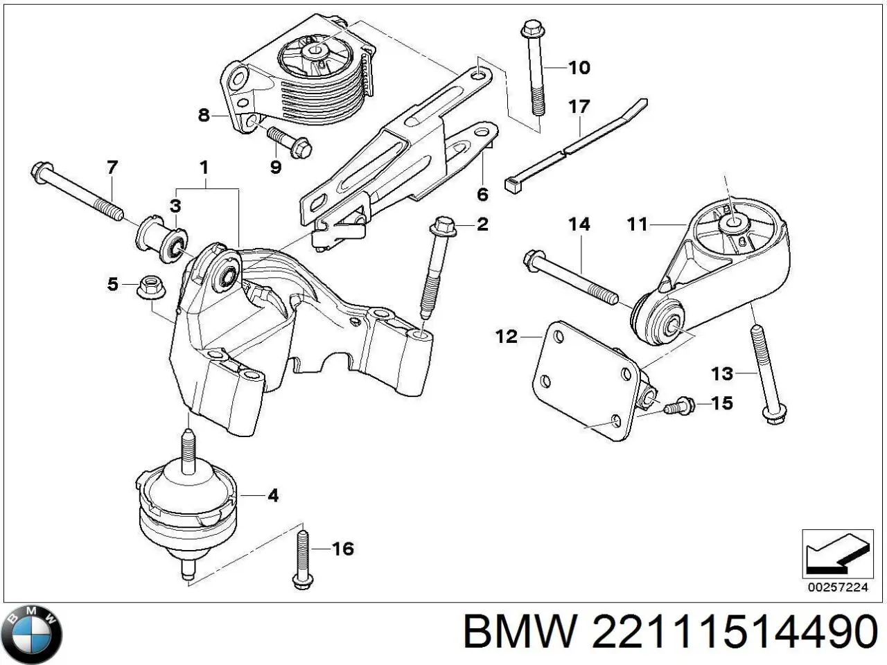 Купити 22111514490 BMW Кронштейн подушки (опори) двигуна, передньої