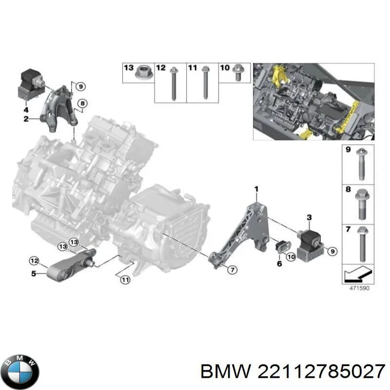 Купити 6887267 BMW Подушка (опора) двигуна, ліва