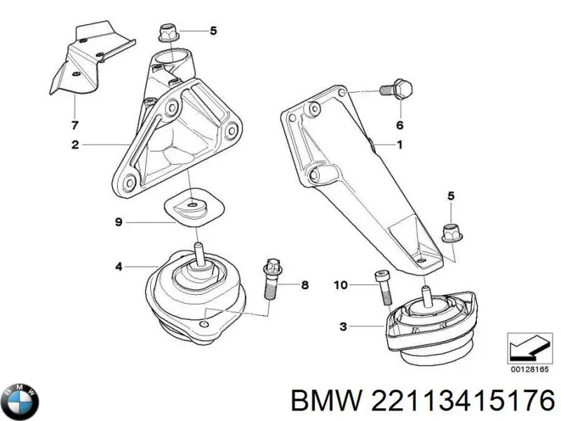 Ліва подушка двигуна BMW 22113415176 ціна, від 52.41 USD