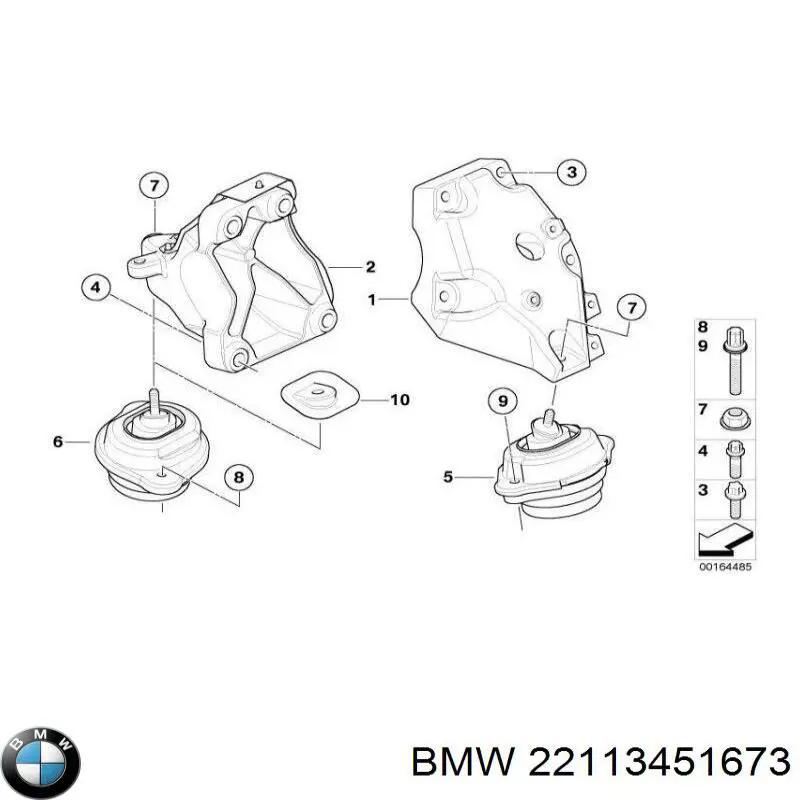 Кронштейн подушки (опори) двигуна, лівої BMW 22113451673 ціна, від 59.26 USD