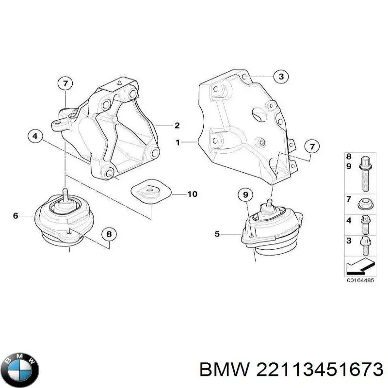 22113451673 BMW Кронштейн подушки (опори) двигуна, лівої