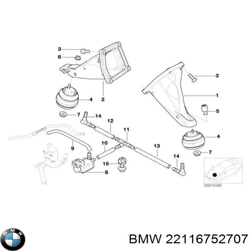 Купити 22116752707 BMW Подушка (опора) двигуна ліва/права