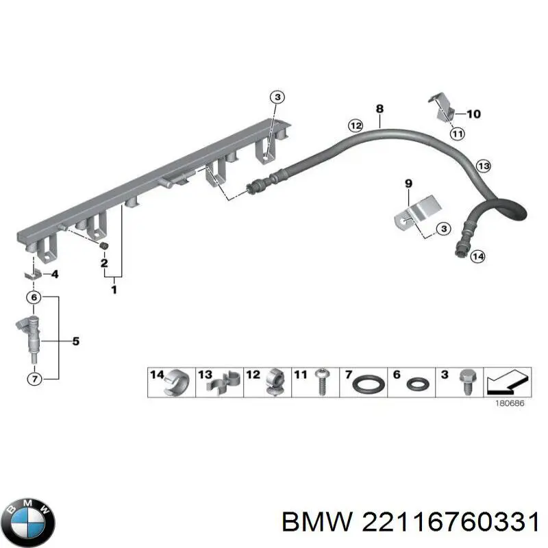 22116760331 BMW подушка (опора двигуна ліва/права)