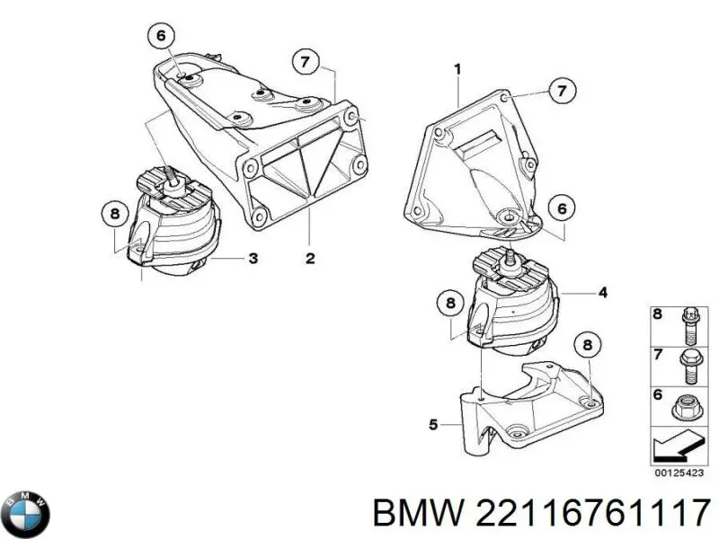 Купити 22116761117 BMW Кронштейн подушки (опори) двигуна, лівої