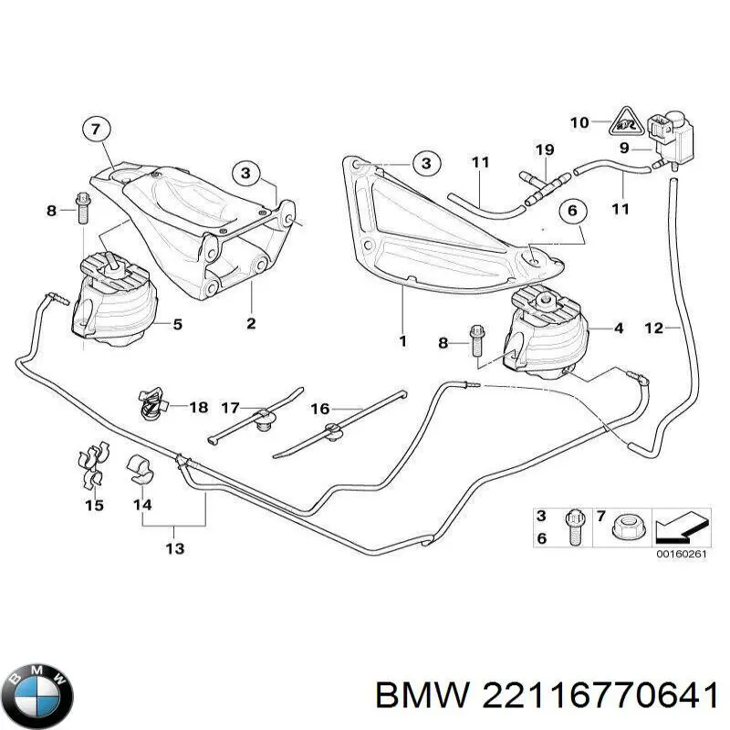 22116770641 BMW подушка (опора двигуна, ліва)