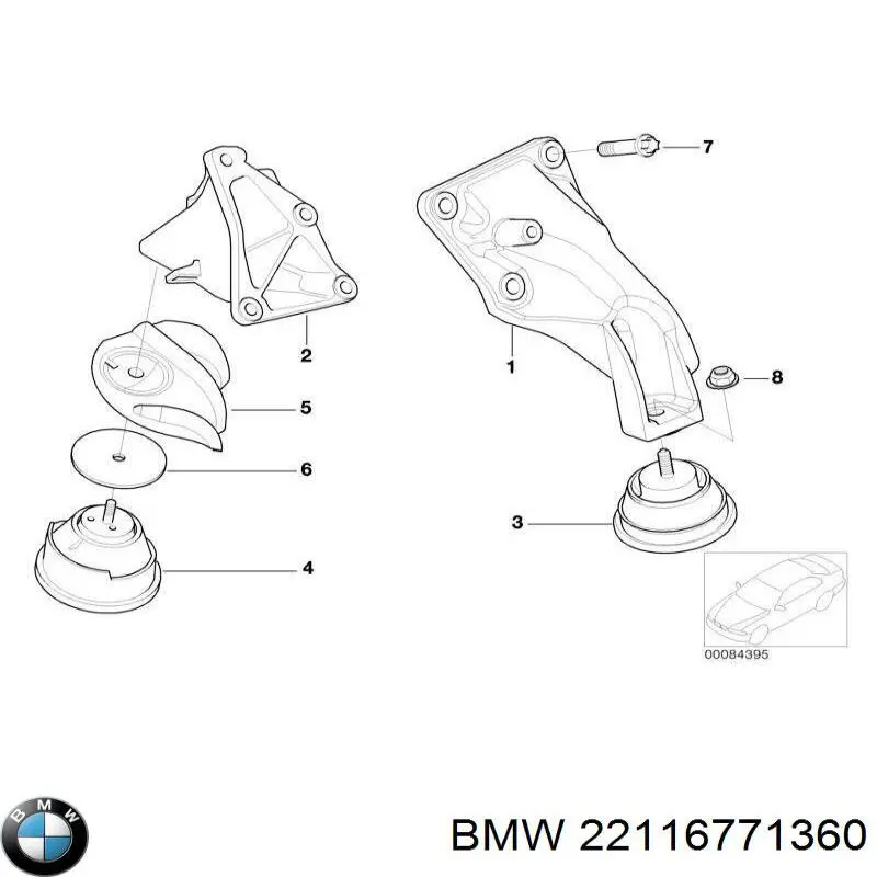 Купити 22116771360 BMW Подушка (опора) двигуна, права