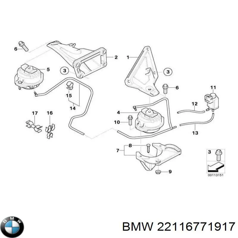 Купити 22116771917 BMW Подушка (опора) двигуна, ліва