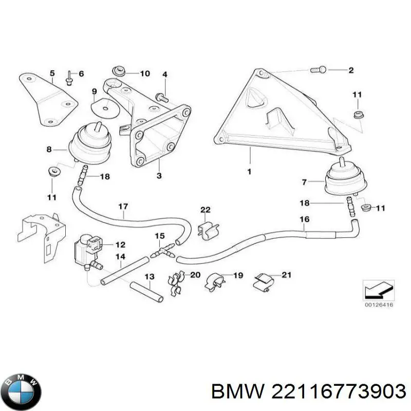 Купити 22116773903 BMW Подушка (опора) двигуна ліва/права