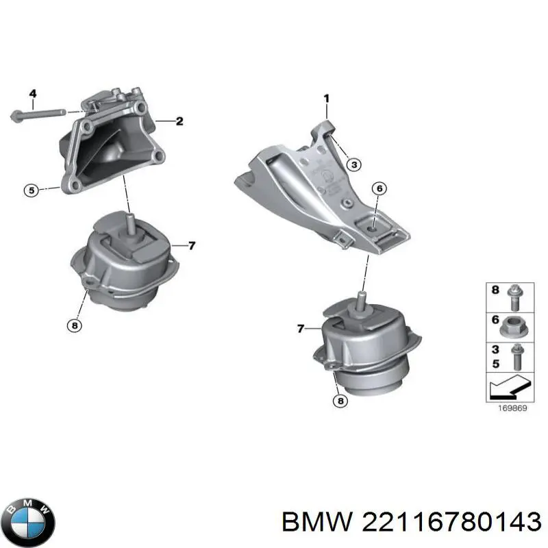 22116852861 BMW Кронштейн подушки (опори) двигуна, лівої