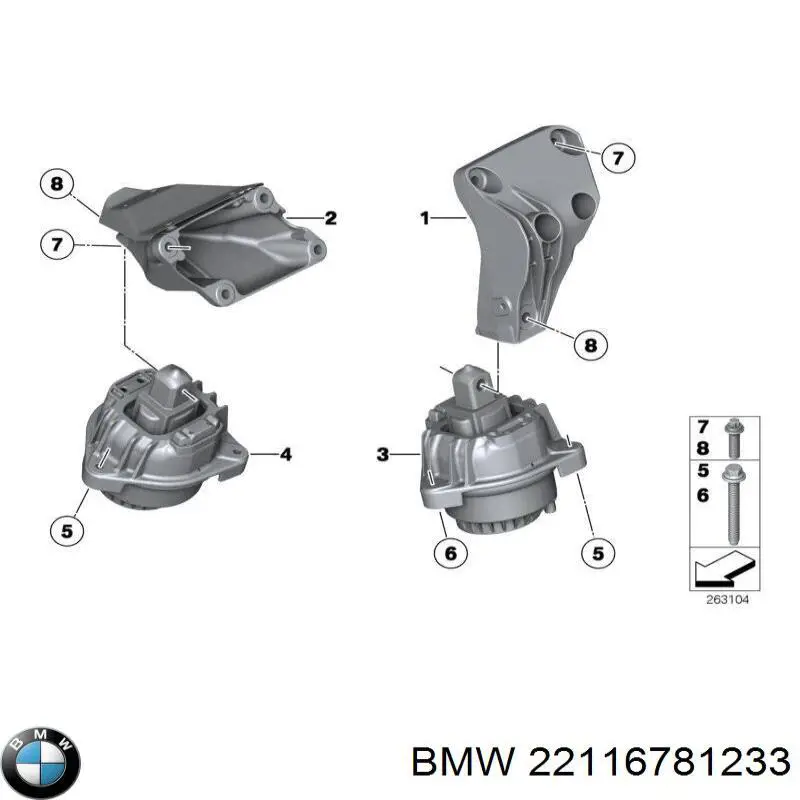 22116781233 BMW Кронштейн подушки (опори) двигуна, лівої