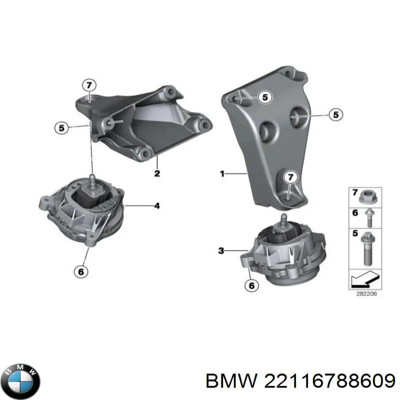  Кронштейн подушки (опори) двигуна, лівої BMW 1 